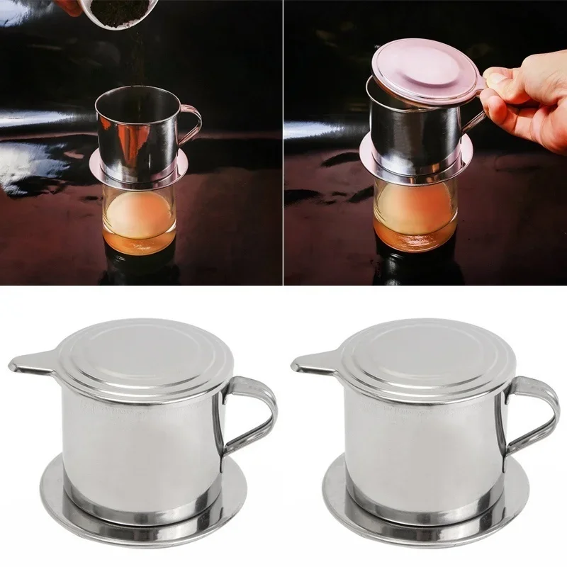 Coffee Equipment Espresso - สแตนเลสสตีลกาแฟกรอง Infuse ถ้วยกาแฟเวียดนาม Dripper Maker หม้อกาแฟแบบพกพาหยดกรองเครื่องมือห้องครัวหน้าแรก