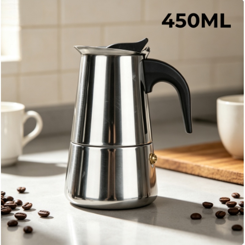 Coffee Equipment Wdt - หม้อต้มกาแฟมอค่าพอตสแตนเลสแบบหลายถ้วยสำหรับเตาแก๊ส เครื่องชงกาแฟเอสเพรสโซพร้อมตัวกรอง สำหรับใช้ในครัวเรือน 2-9 ถ้วย