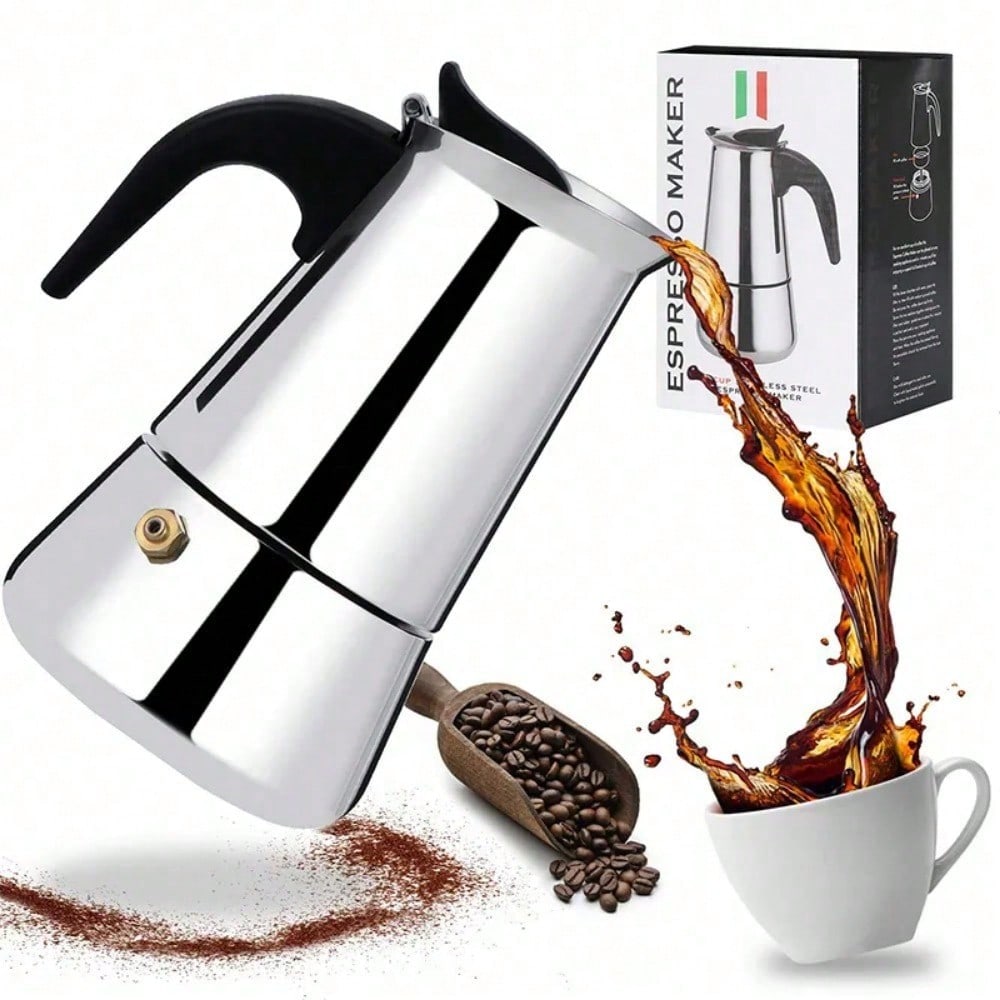 Coffee Equipment Espresso - 12Cupเครื่องชงกาแฟสแตนเลสEspresso Maker 600ML Moka Pot Espresso