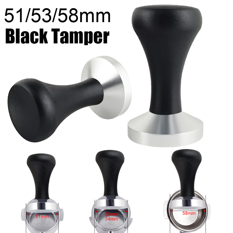 Espresso Tamper Set - 51 มม./53 มม./58 มม.ESPRESSO Tamper สีดําไม้