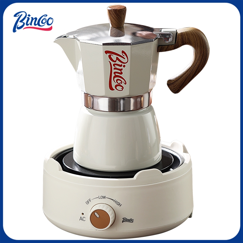 Coffee Equipment Espresso - เครื่องชงกาแฟมอคค่าพ็อตและเตาไฟฟ้า Bincoo ดีไซน์กะทัดรัดสำหรับพื้นที่ขนาดเล็ก เพื่อการชงกาแฟสไตล์อิตาเลียนที่เข้มข้น