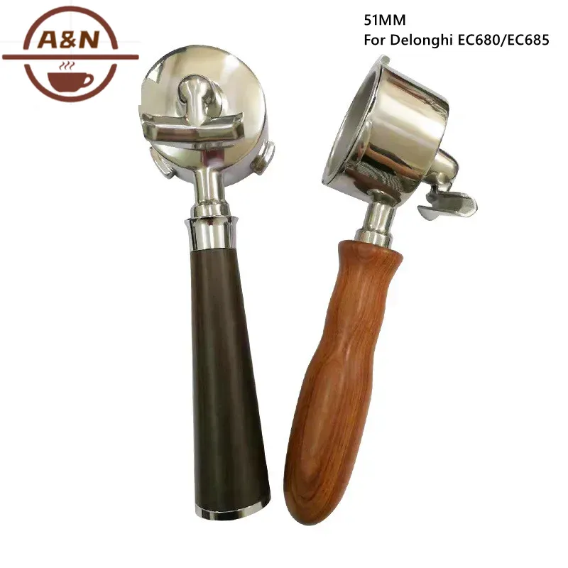 Coffee Equipment Espresso - ที่บดกาแฟแบบสองหัวขนาด 51 มม. พร้อมที่ใส่ฟิลเตอร์ สำหรับเครื่อง Delonghi