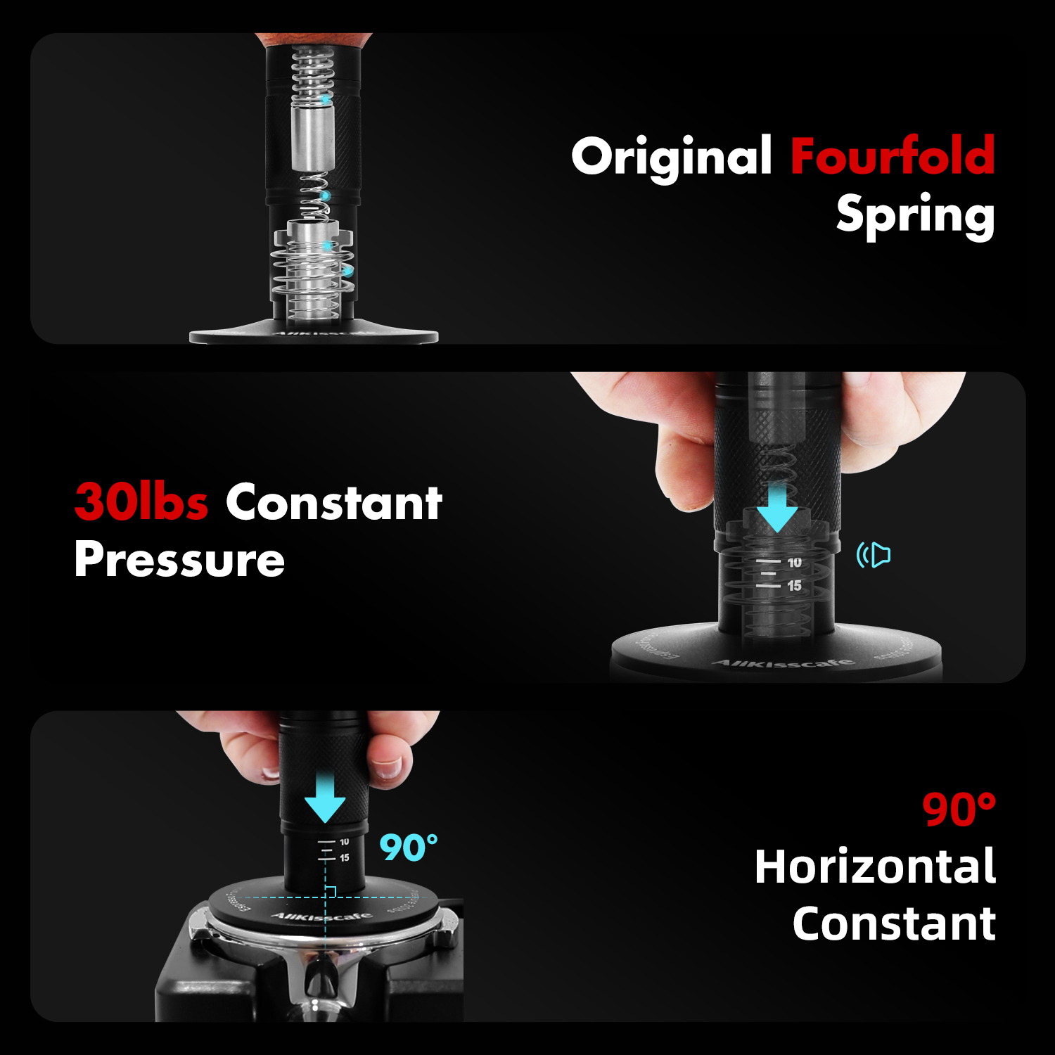 ที่กดกาแฟ AliKisscafe แบบสปริง - Espresso Tamper Set บทวิจารณ์และราคา