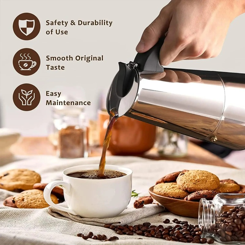 หม้อกาแฟโมคค่า 6 ถ้วย สเตนเลสส - Coffee Equipment Wdt บทวิจารณ์และราคา