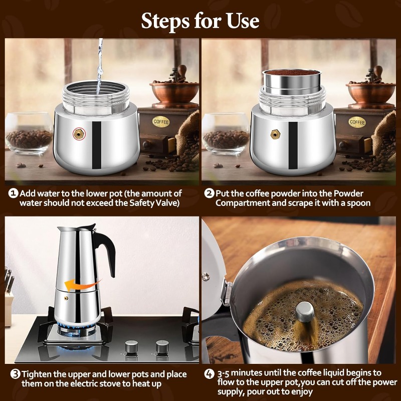 หม้อกาแฟโมคค่า 6 ถ้วย สเตนเลสส - Coffee Equipment Wdt บทวิจารณ์และราคา