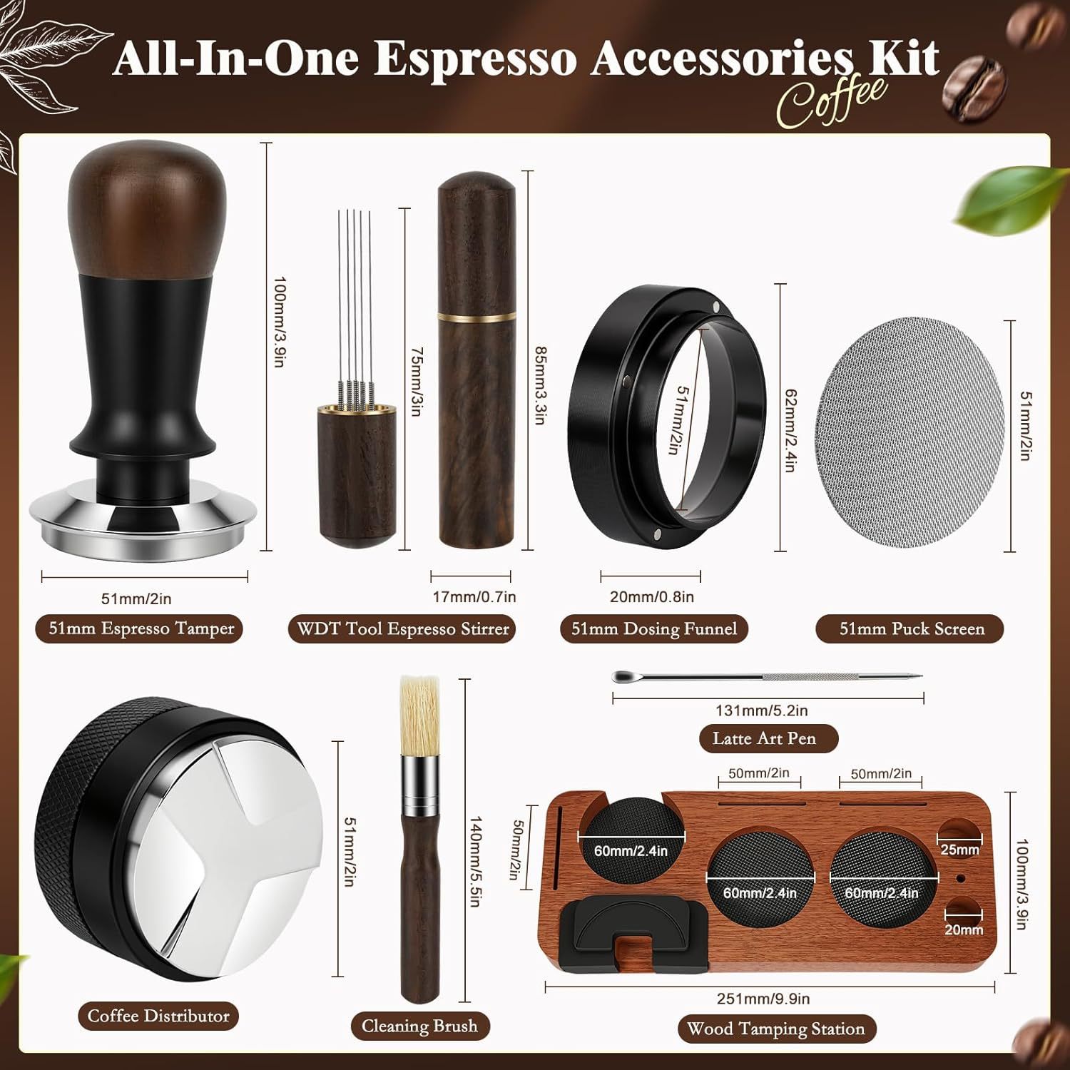 ชุดอุปกรณ์กดกาแฟเอสเพรสโซ 51 ม - Espresso Tamper Set บทวิจารณ์และราคา