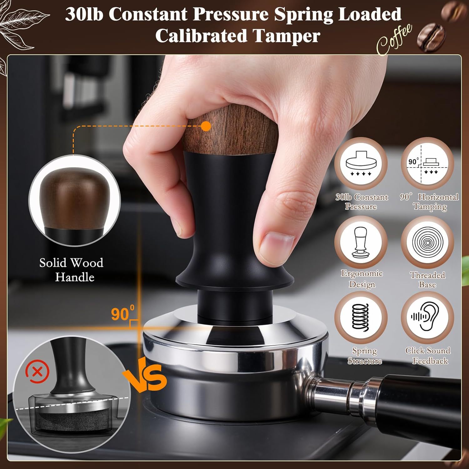ชุดอุปกรณ์กดกาแฟเอสเพรสโซ 51 ม - Espresso Tamper Set บทวิจารณ์และราคา