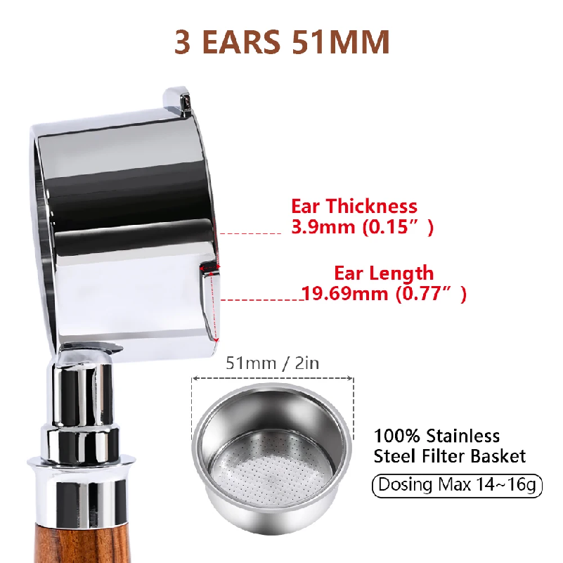 พอร์ทาฟิลเตอร์แบบไม่มีก้น 51 ม - Coffee Equipment Espresso บทวิจารณ์และราคา