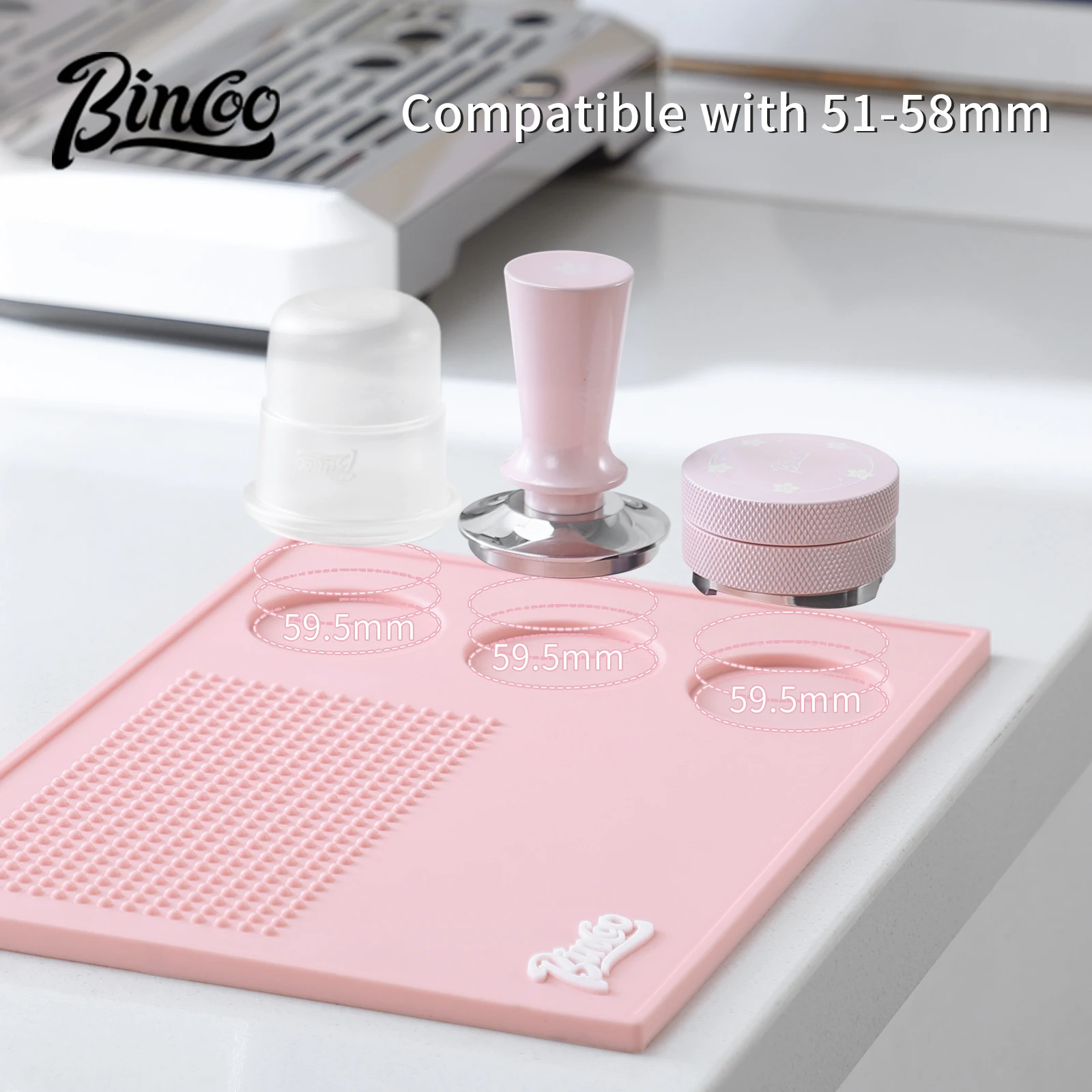 แผ่นรองกดกาแฟ Bincoo สีชมพู ขน - Espresso Tamper Set บทวิจารณ์และราคา
