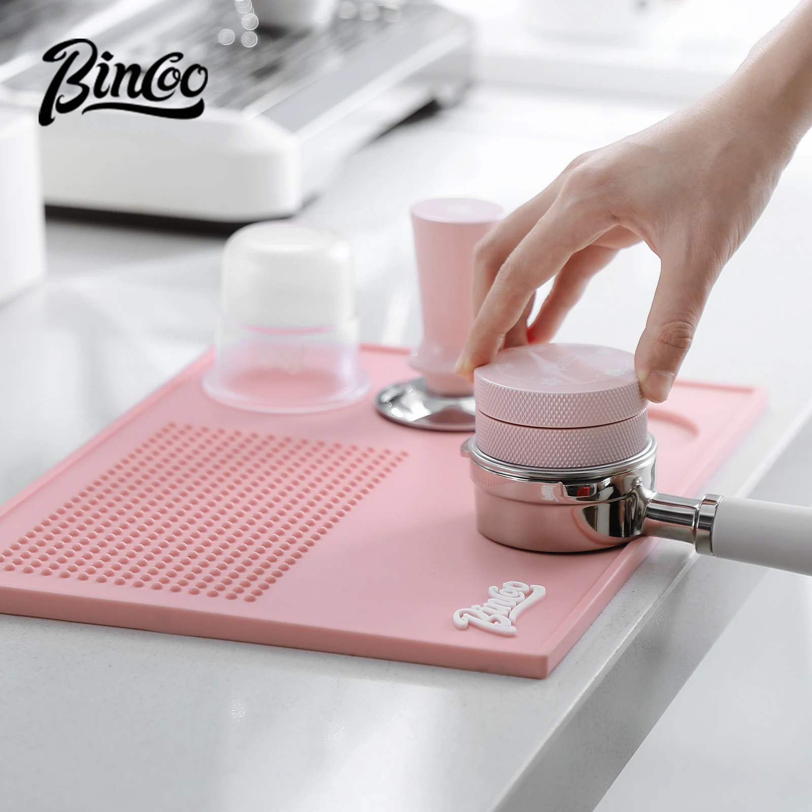 แผ่นรองกดกาแฟ Bincoo สีชมพู ขน - Espresso Tamper Set บทวิจารณ์และราคา