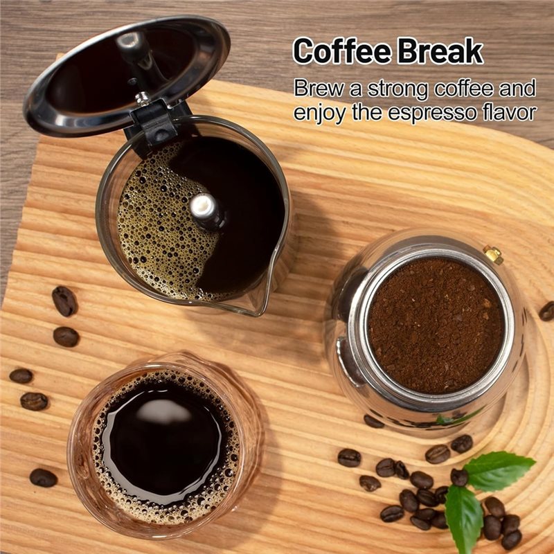 ABUI-แก้วใส 4 ถ้วย หม้อโมก้าพอ - Coffee Equipment Wdt บทวิจารณ์และราคา