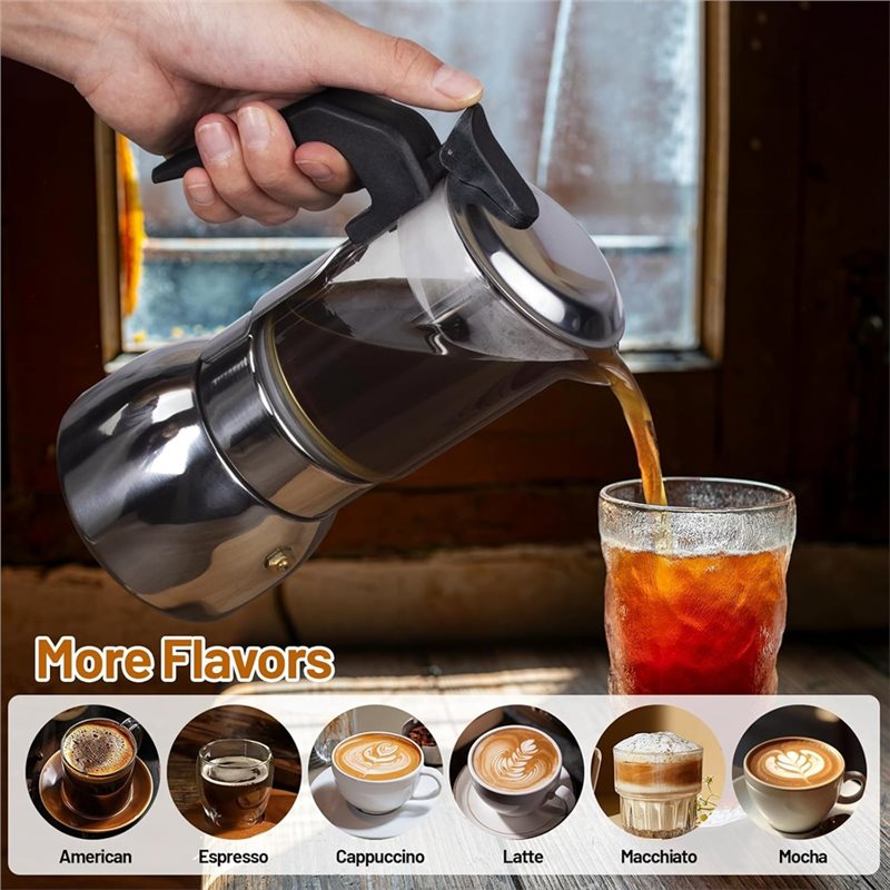 ABUI-แก้วใส 4 ถ้วย หม้อโมก้าพอ - Coffee Equipment Wdt บทวิจารณ์และราคา